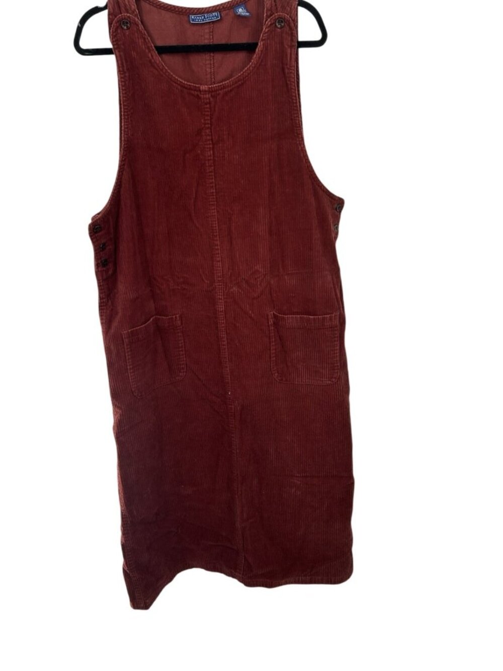 Karen Scott Corduroy Jumper Dress Womens L Maxi Modest Country Chic Grandma